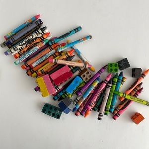 Bag Full of Crayons - Lego Block - Care Bear - RoseArt - Craft Collection - Art